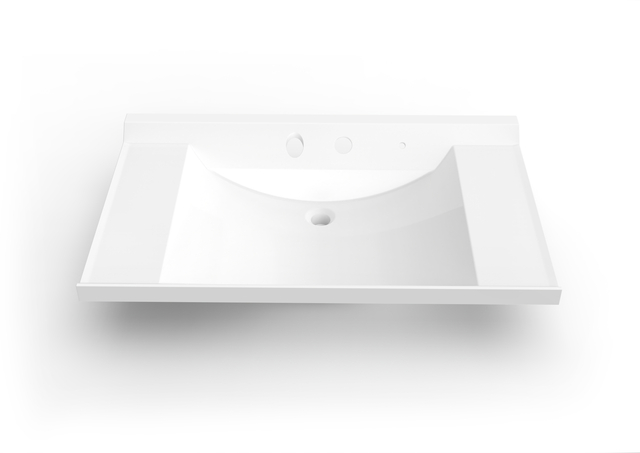 Single Bowl Solid Surface Bathroom Integrated Basin