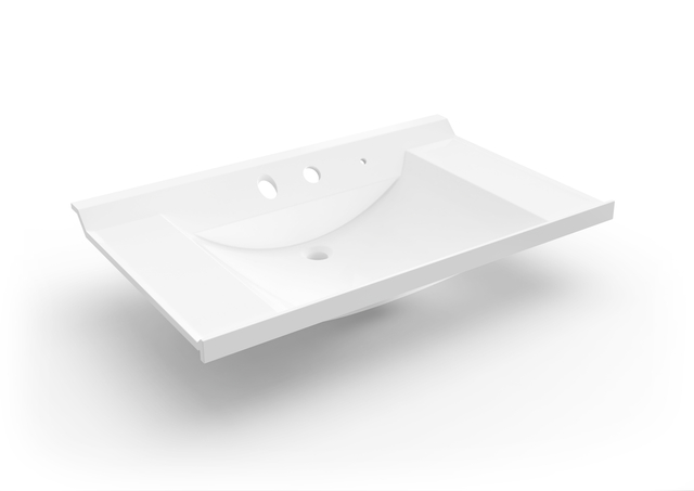 Single Bowl Solid Surface Bathroom Integrated Basin